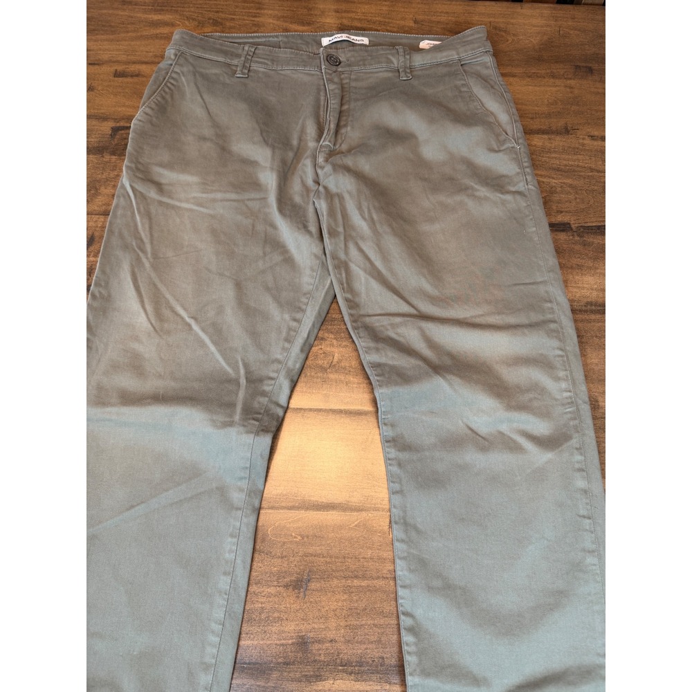 Mavi Jeans Johnny Slim Leg Pants Mens Olive Green Khaki Chino Trousers - Picture 1 of 7